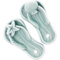 Formen, um Seifen in Form von Marine-Flip-Flops herzustellen.