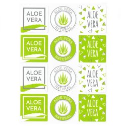 Aufkleber Aloe Vera für DIY-Kosmetik. Online-Verkauf