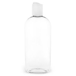 250 ml - Ovale PET-Flasche mit weißem Disc Top Verschluss . Online-Verkauf