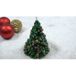 Kerzenform Weihnachtsbaum mit Kugeln. Online Verkauft.