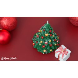 Kerzenform Weihnachtsbaum mit Kugeln. Online Verkauft.