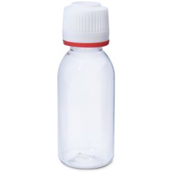 Transparente PET-Flasche von 30 ml mit Verschluss-Tropfverschluss.