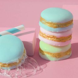 Set zur Herstellung von Seifenmacarons.