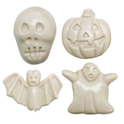 4 furchterregende Figuren Halloween Form zum Basteln.